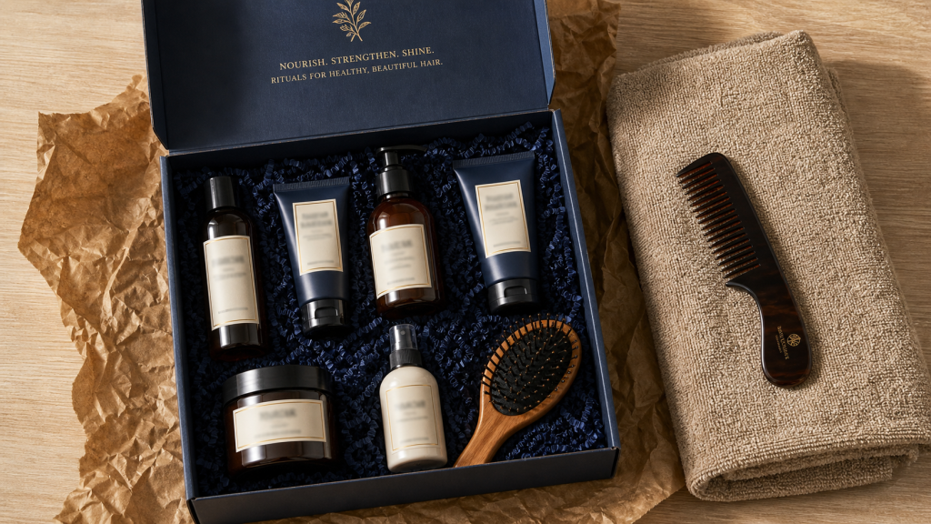 Coffret cheveux pour nutrition, brillance ou protection thermique