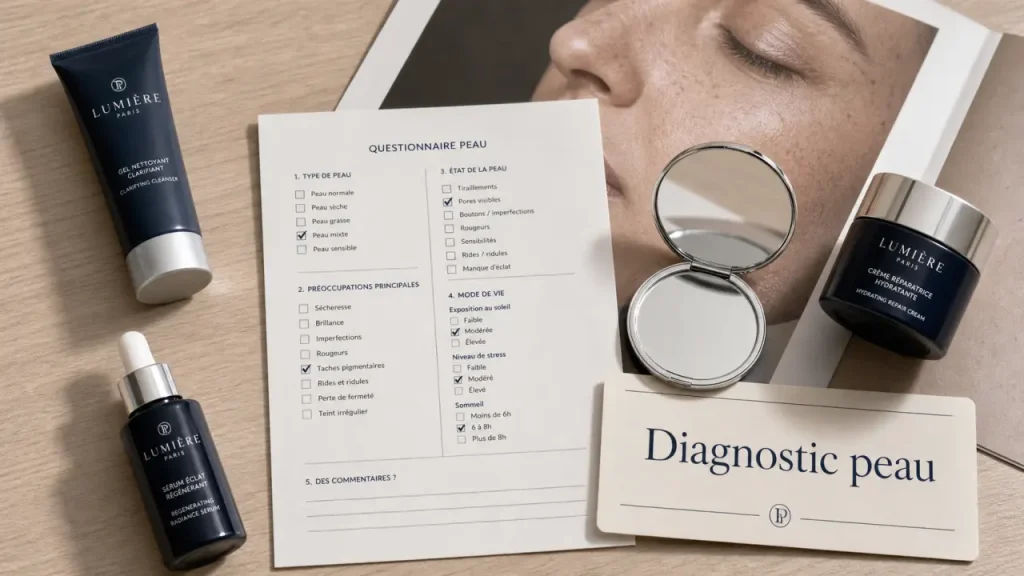 Diagnostic peau visage gratuit : questionnaire et routine sur mesure