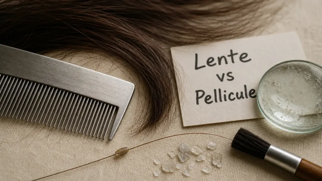 Différencier lente et pellicule : test du glissement sur l’ongle et la zone