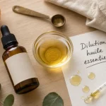 Dilution huile essentielle sur support : huiles et huile végétale, éviter brûlures