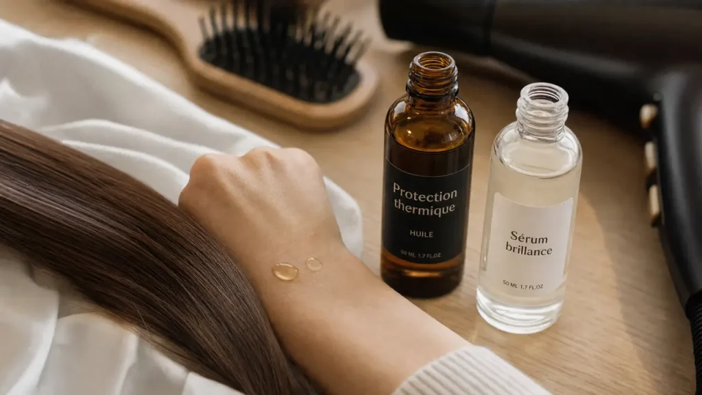 Huile pour cheveux lisse, brillance anti-frisottis et protection thermique