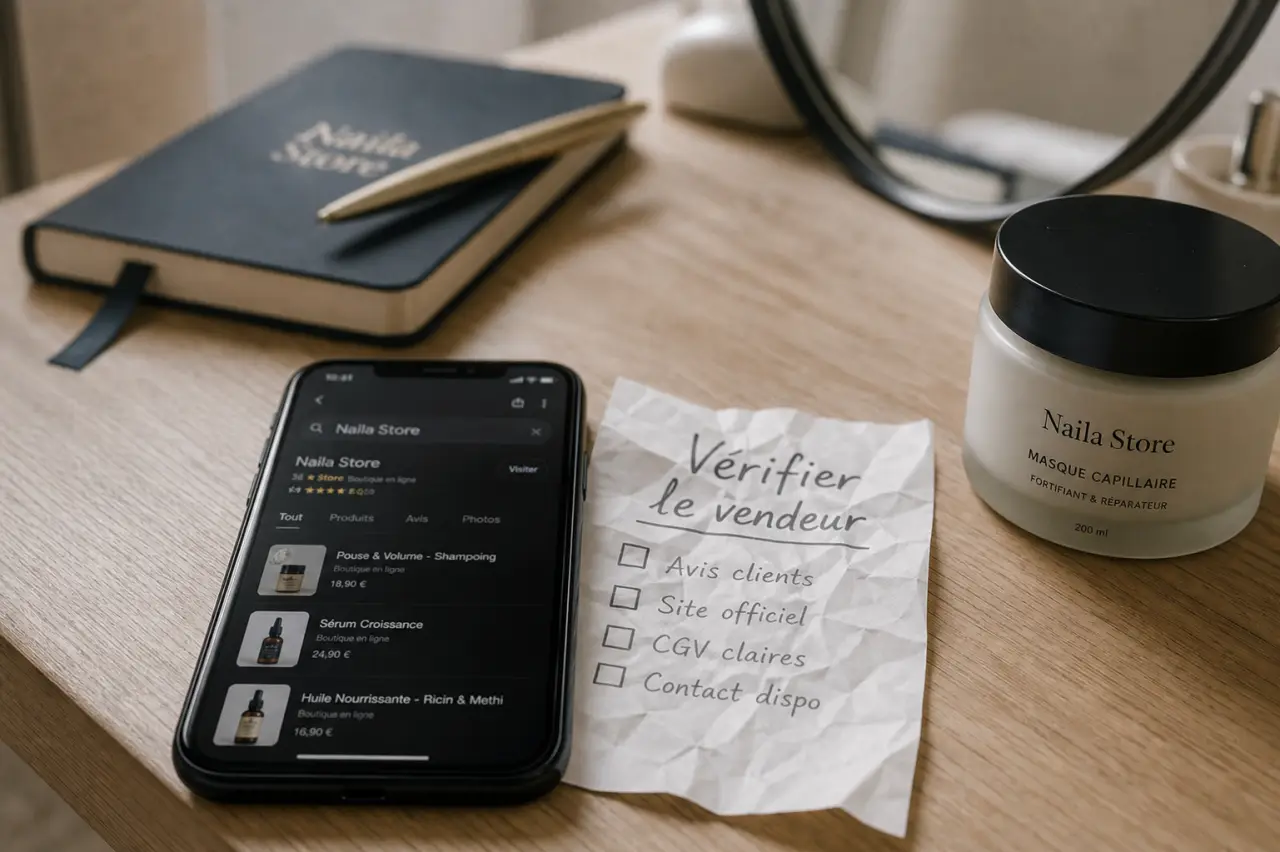 Naila Store sur smartphone : vérifier vendeurs, produits et signaux de confiance