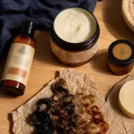 purc conditioner : soins après-kératine, leave-in et masque profond sur table bois