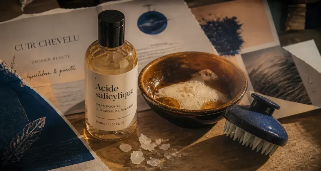 Acide salicylique shampoing contre pellicules et cuir chevelu assaini