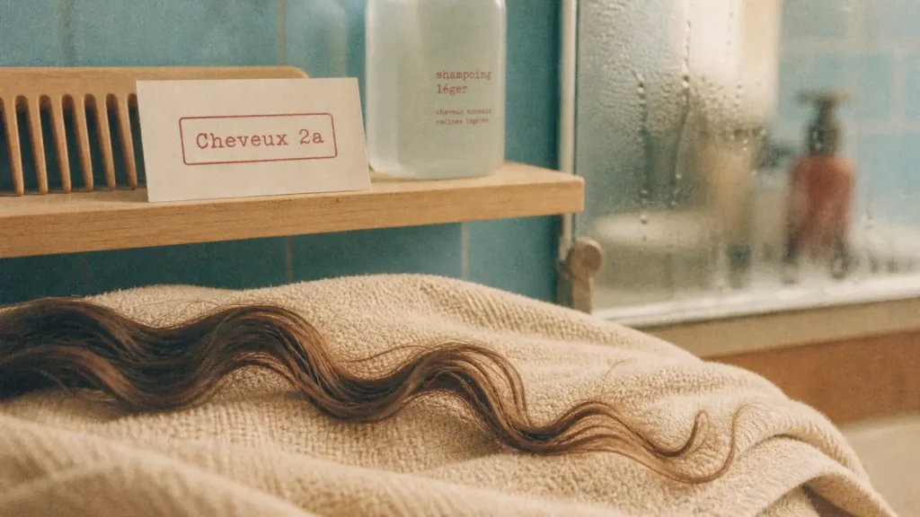 Photo cheveux 2a : vagues en S légères au miroir