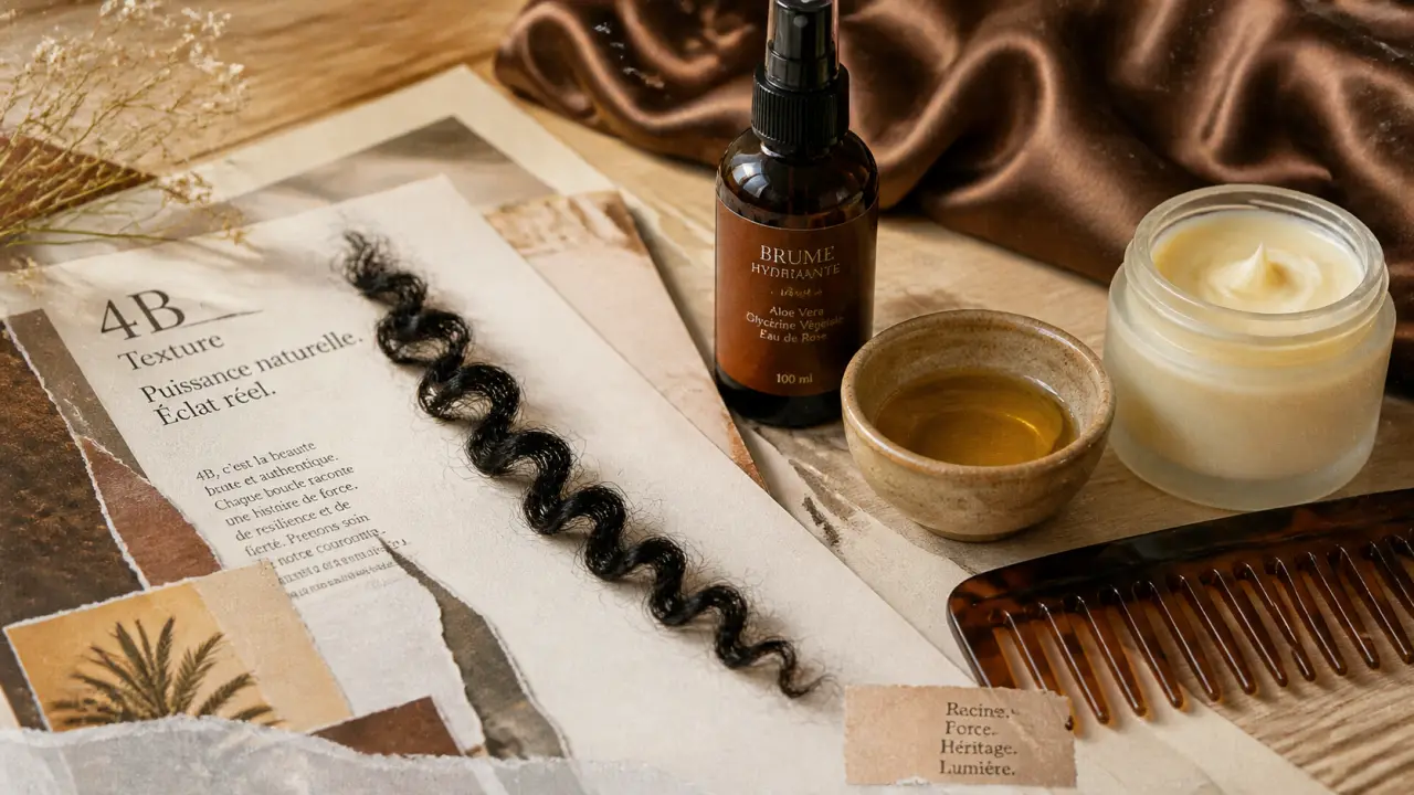 Cheveux 4B en Z fraîchement hydratés sans alourdir