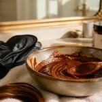 Cheveux au henné : pâte rouge cuivrée et base pour éviter les reflets orangés