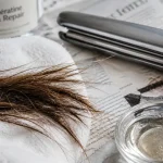 Cheveux brulés : mèche abîmée, kératine et sérum réparateur