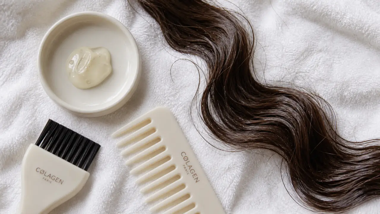 Comment appliquer le collagène sur les cheveux : brillance sans effet carton