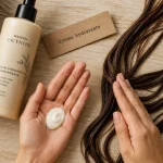 Creme hydratante sur les cheveux, dosage sur cheveux humides, sans effet gras