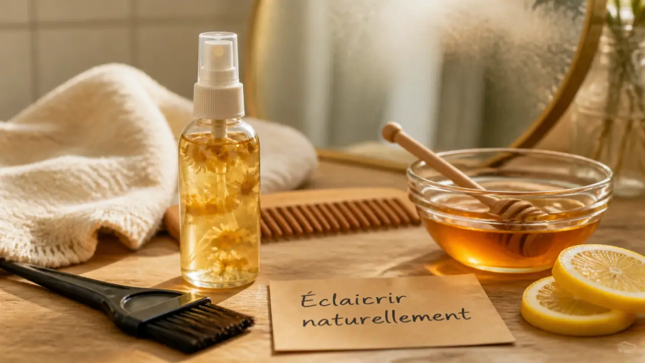 Eclaircir cheveux naturellement avec camomille, miel et citron