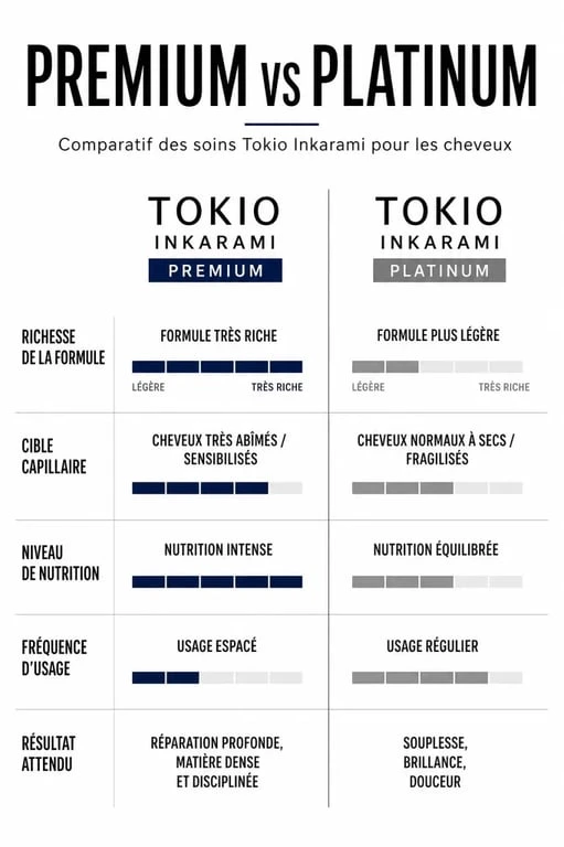 Comparatif Tokio cheveux Premium vs Platinum pour choisir selon l’état de la fibre