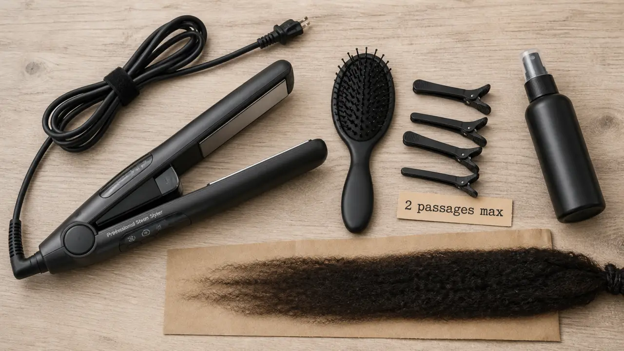 Meilleur lisseur pour cheveux crépus vapeur, plaques larges, température réglable