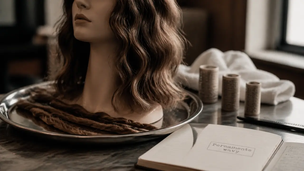 Permanente pour onduler les cheveux : mèches wavy sur rouleaux de salon