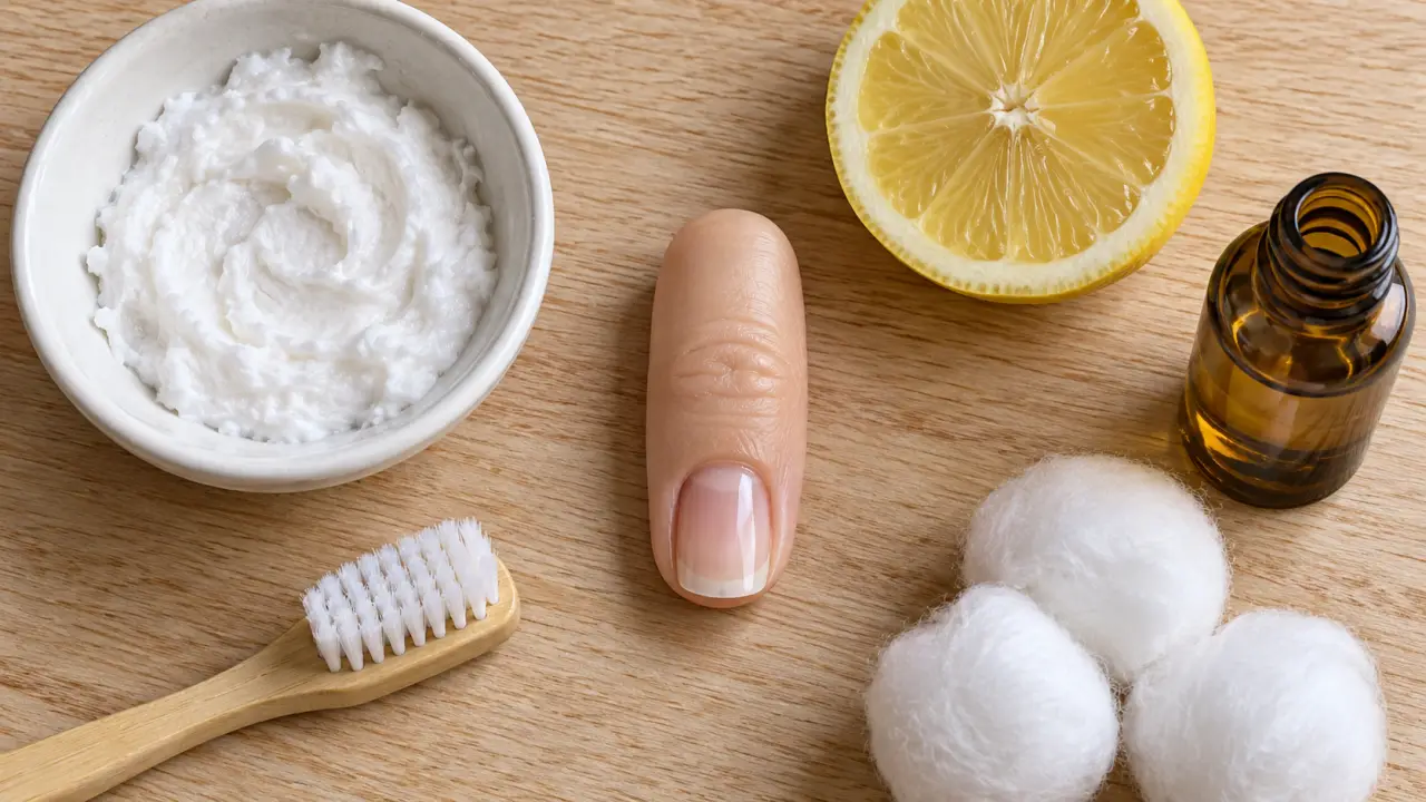 Blanchir ongles jaunis : bicarbonate, citron et eau oxygénée 3%