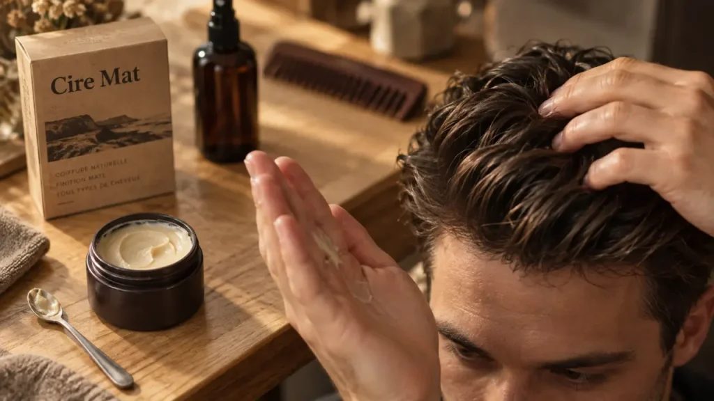 Cire pour cheveux mate : application sans effet carton
