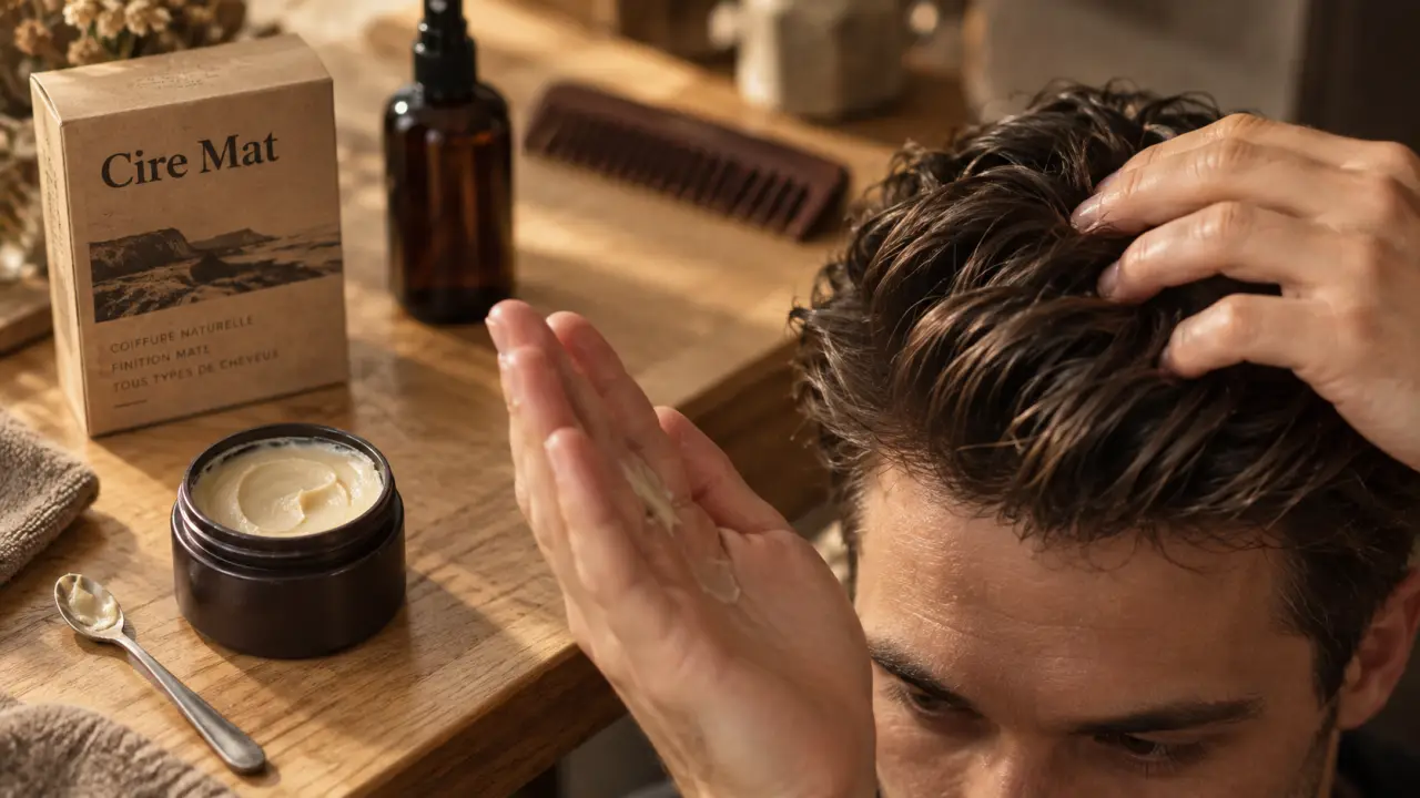 Cire pour cheveux mate : application sans effet carton