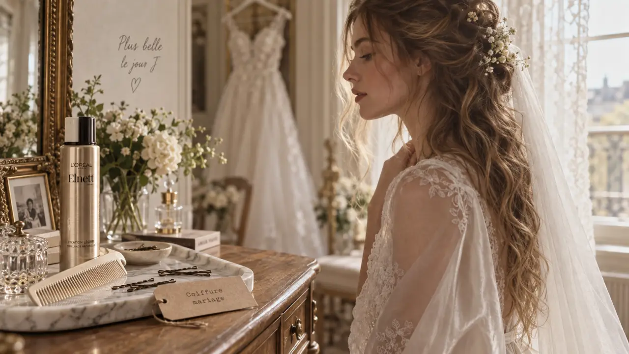 Coiffure mariage cheveux lachés : ondulations élégantes, tenue jusqu’au soir