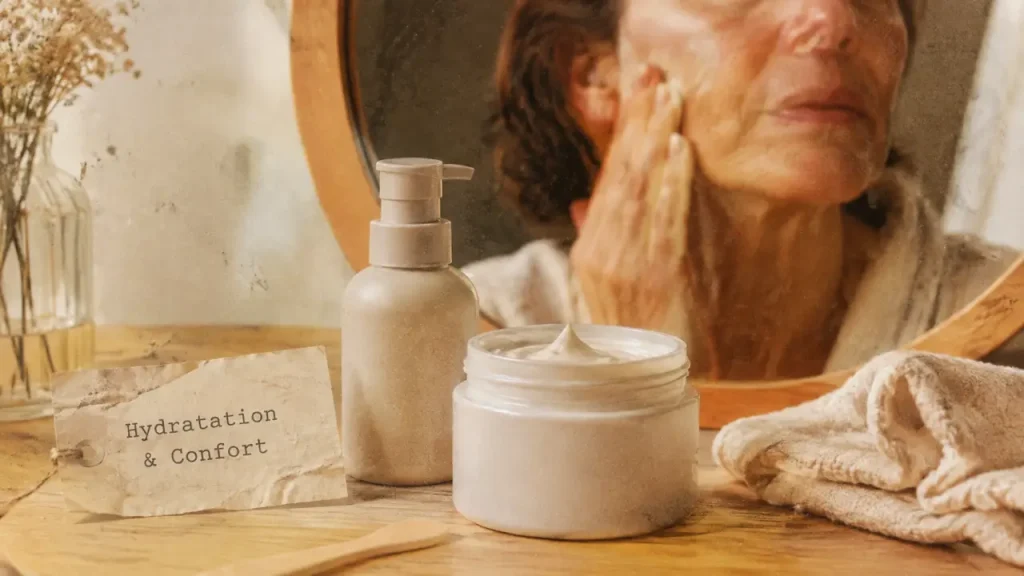 Crème visage femme 80 ans pour peau sèche fine, hydratante et apaisante