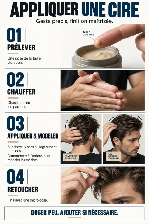 Étapes d'application de la cire pour cheveux sans alourdir la coiffure