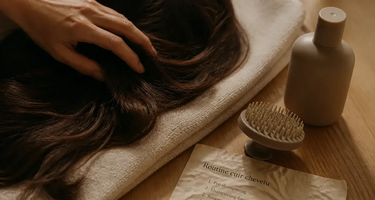 Épaissir les cheveux : main dans des cheveux fins, routine cuir chevelu