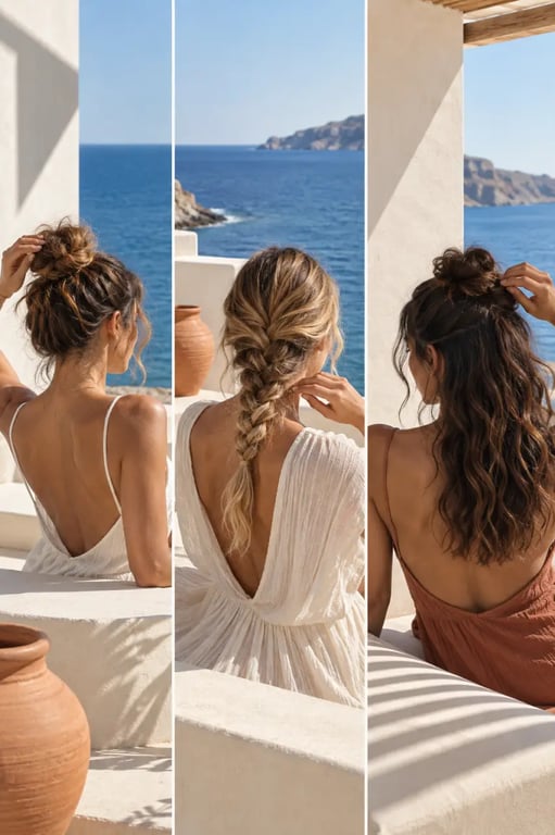 Trois attaches faciles parmi les coiffures estivales pour sublimer votre look French Riviera