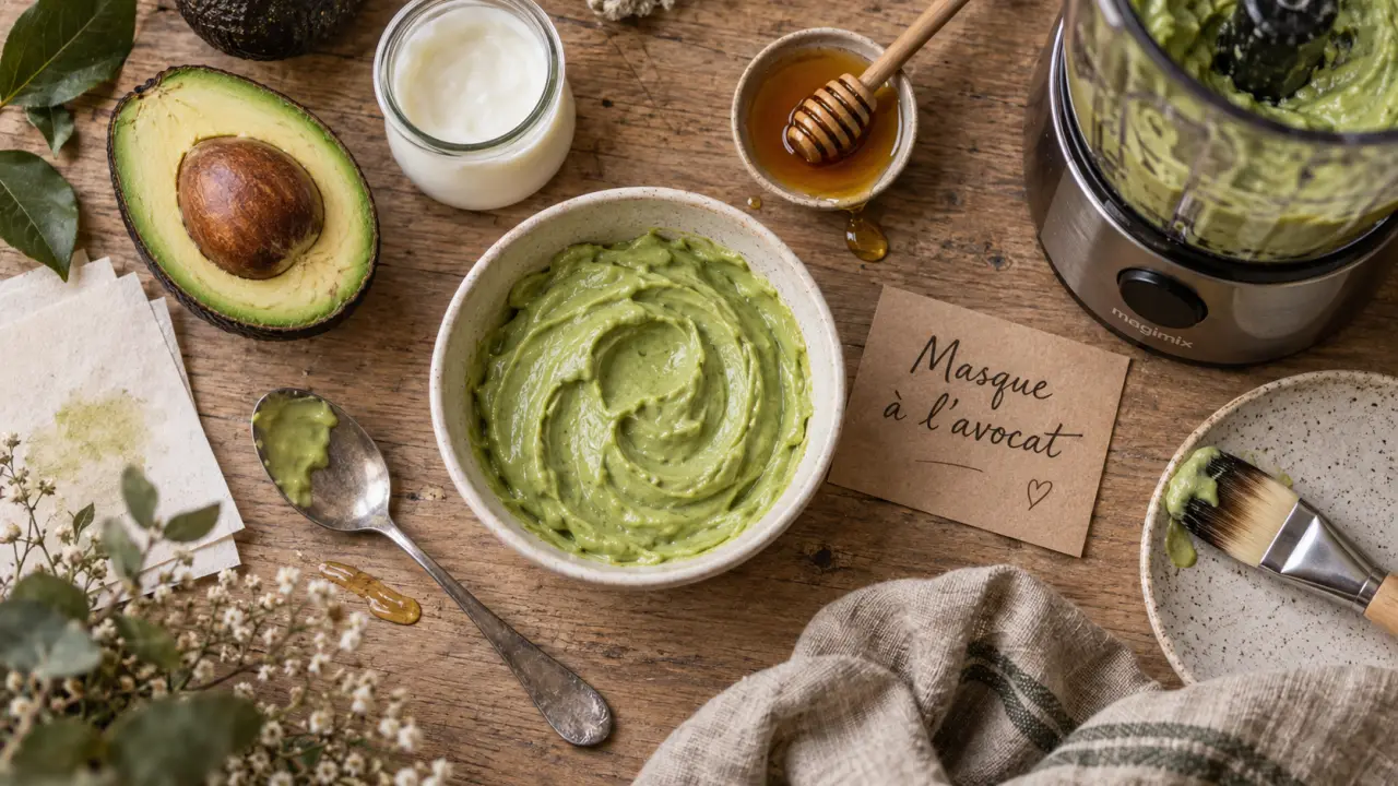 Masque à l’avocat pour avocat et cheveux, crème capillaire