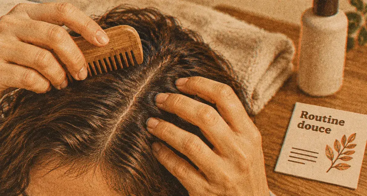 Grattage cuir chevelu : massage doux des racines