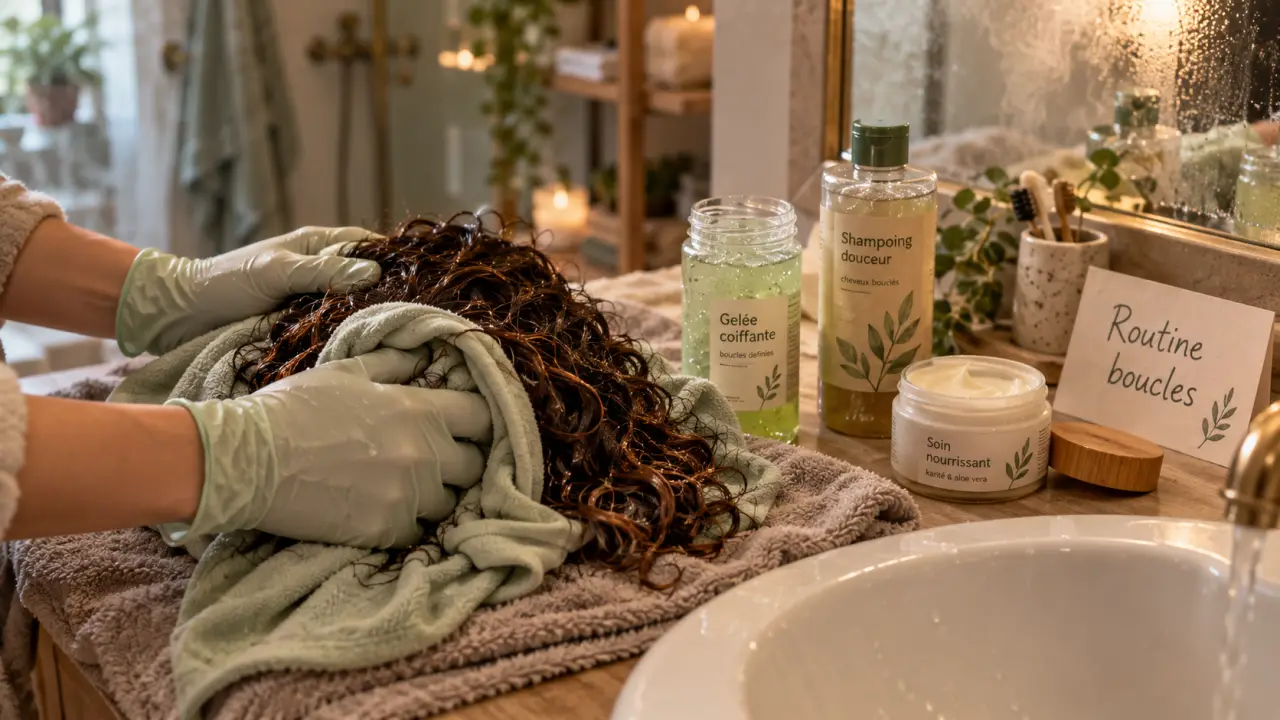 Routine cheveux boucle : gel, soins et cheveux bouclés humides